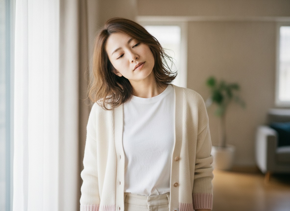 首をやさしくほぐしている女性の写真